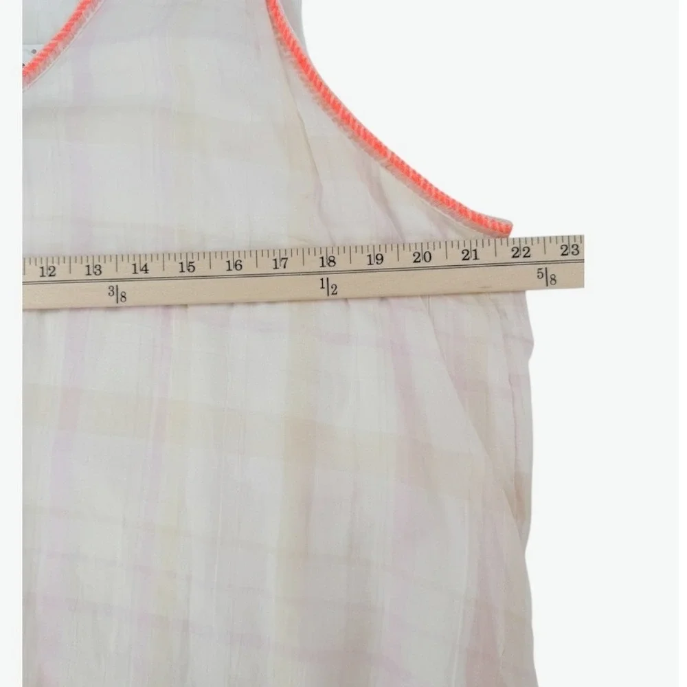 Free People Run With Me Plaid Mini Dress Ivory S NWT Boho - Picture 5 of 16